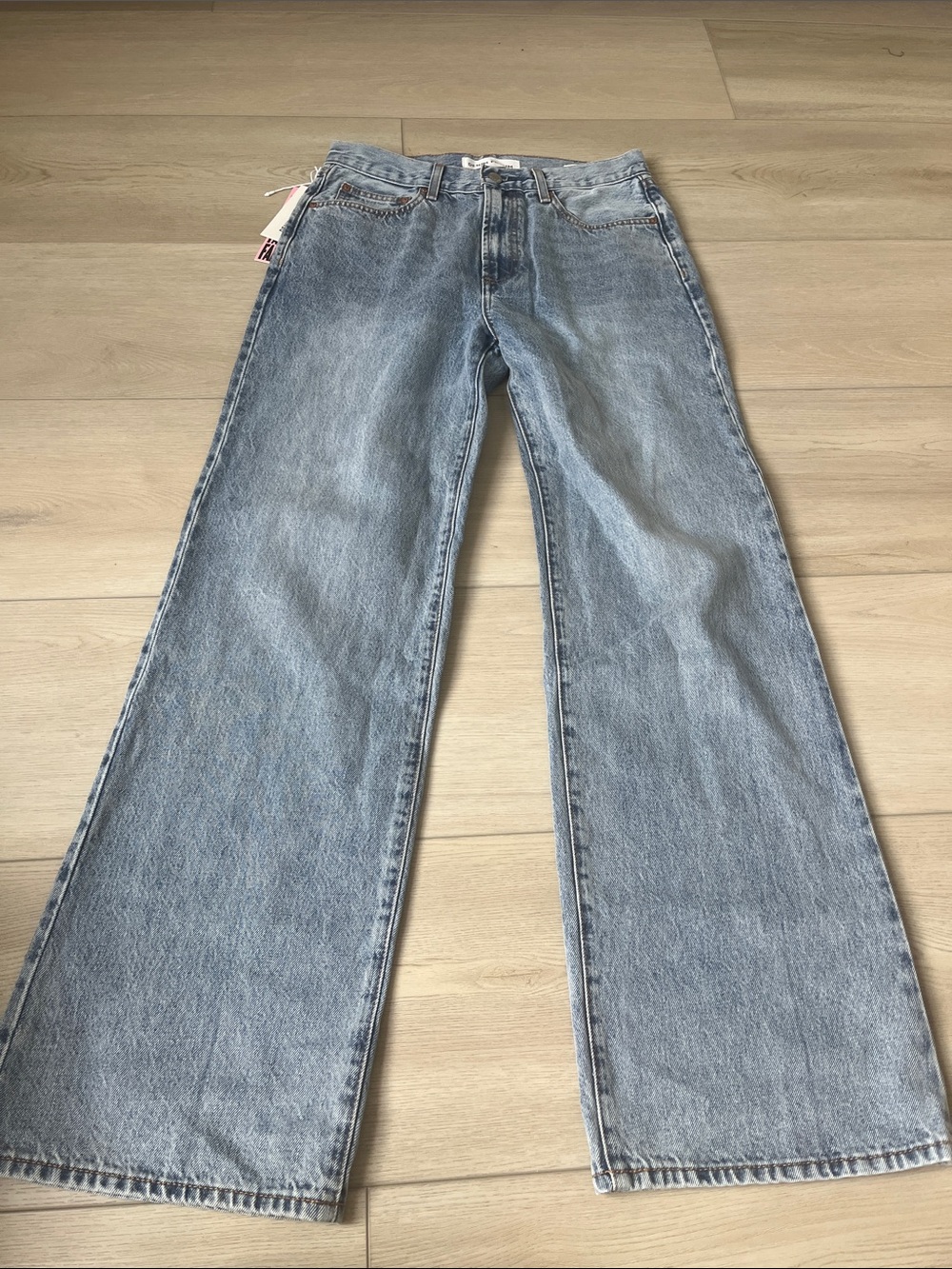 Aritzia Denim Forum Farrah High-Rise Light Blue Wide-Leg Jeans for Women